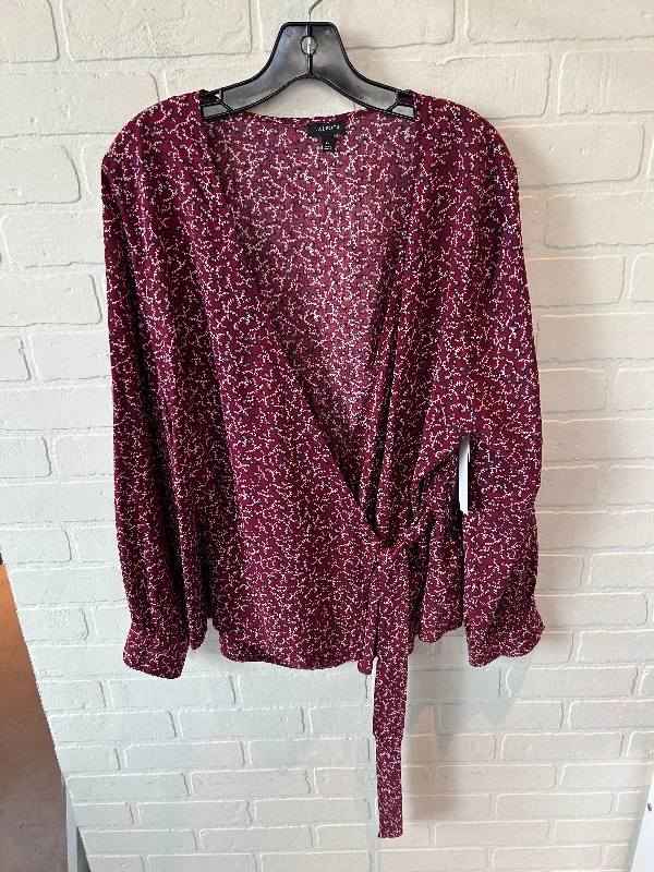 Top Long Sleeve By Talbots In Red, Size: Xl