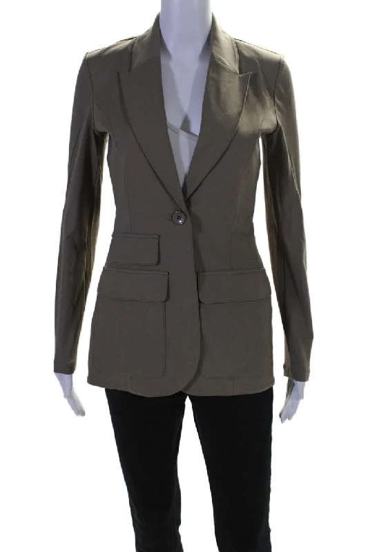 Capsule 121 Womens Single Button Pointed Lapel Blazer Jacket Taupe