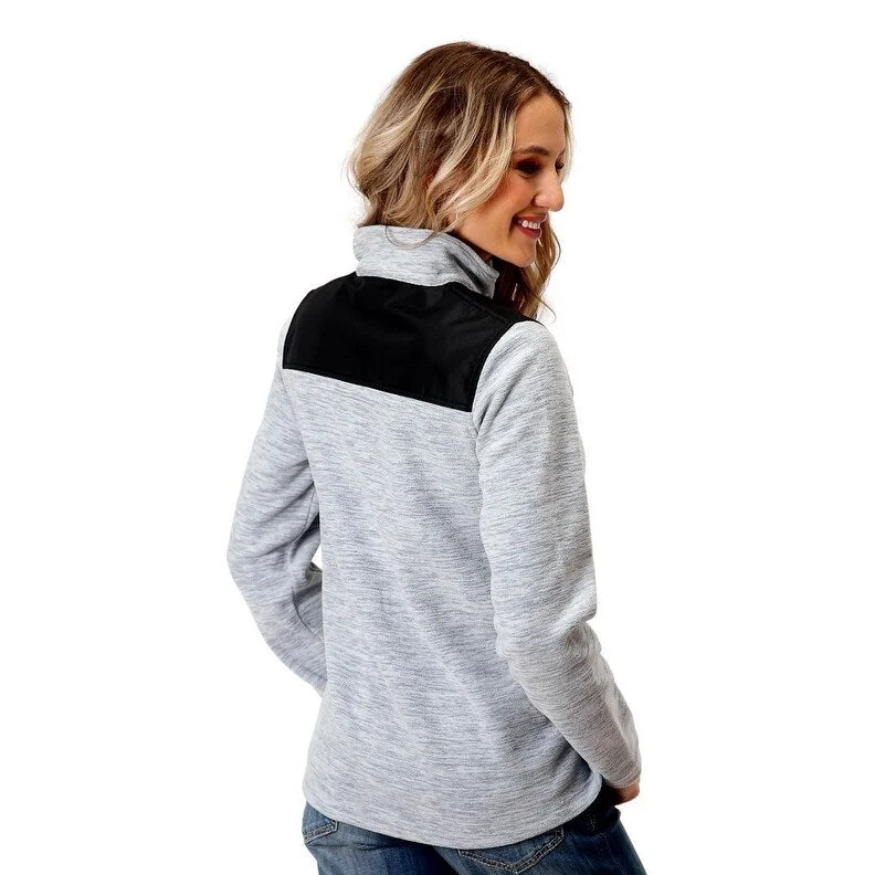 Roper Western Jacket Womens Fleece Logo Gray 03-098-0692-6166 GY