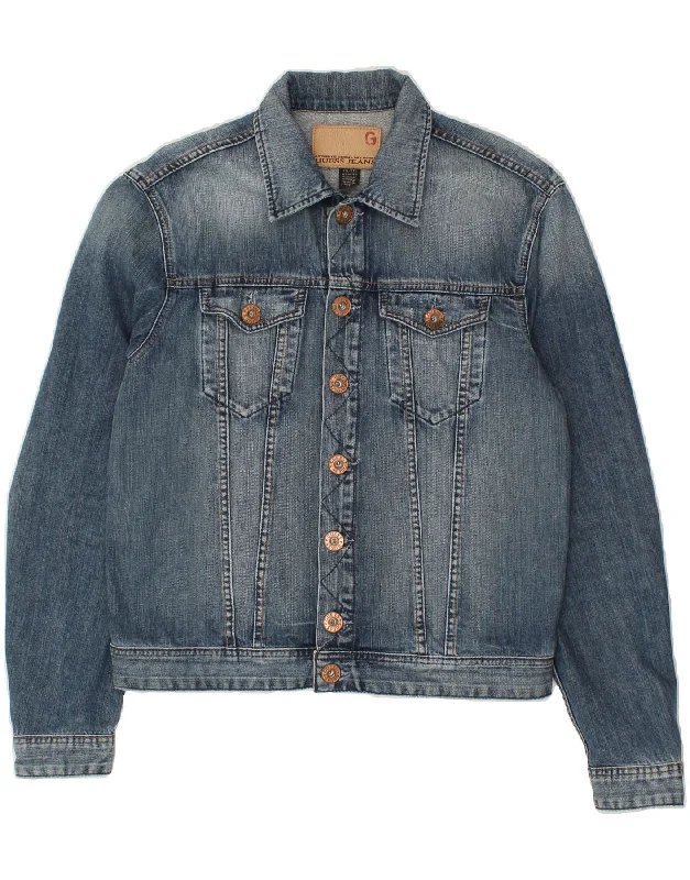 GUESS Womens Tall Denim Jacket UK 20 2XL Blue Cotton