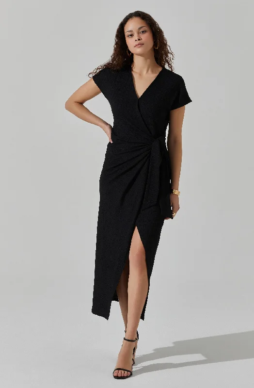 Knit Wrap Midi Dress