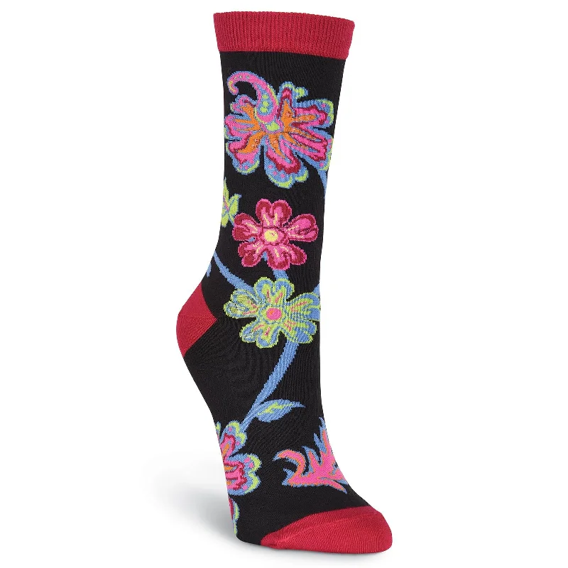 K. Bell Womens Abstract Floral Crew Socks