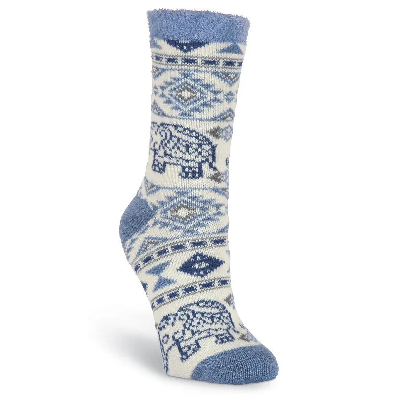 K. Bell Womens Elephant Double Layer Crew Socks