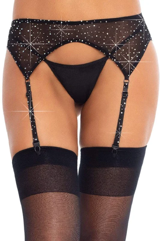 Sheer Rhinestone Garterbelt