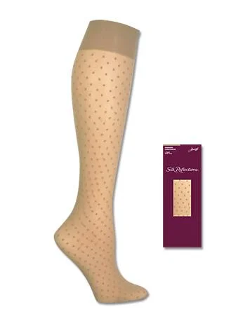 Hanes Silk Reflections Dot Kneehighs 1 Pair Pack