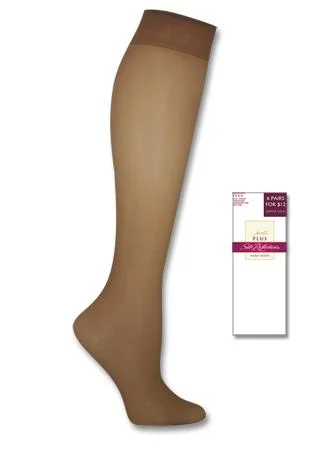 Hanes Silk Reflections Plus Knee Highs Enhanced Toe 2 pair pack